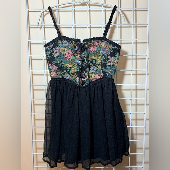 Cider Dresses & Skirts - Floral Brocade Bustier dress with crinkle chiffon lined skirt